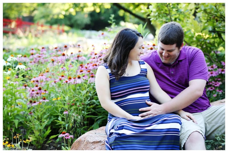 A mommy-to-be and her loving husband at Lake of the Woods Park in Mahomet, IL Photos