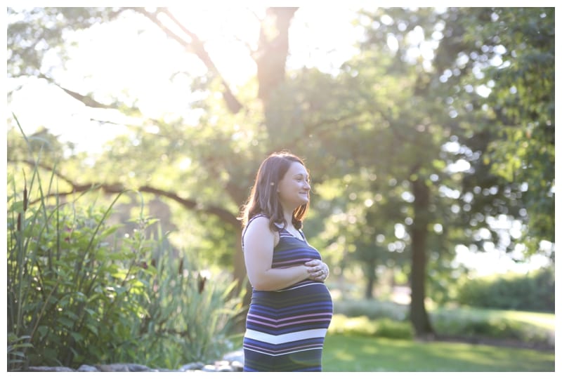 A mommy-to-be and her loving husband at Lake of the Woods Park in Mahomet, IL Photos