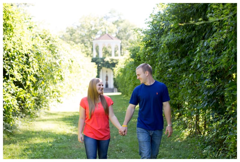 High school sweethearts engagement photos at Allerton Park in Monticello, IL by Ebby L Photography
