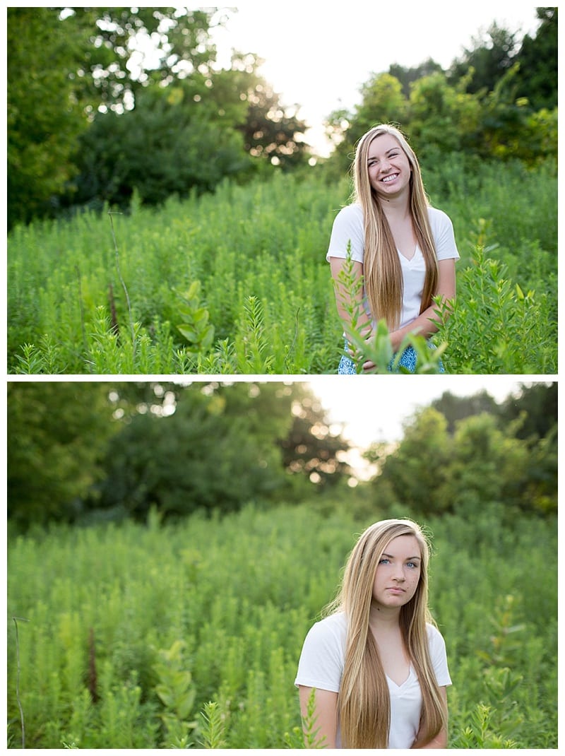 Blue eyed senior from Normal Community High School photos taken at Meadowbrook Park by Ebby L Photography