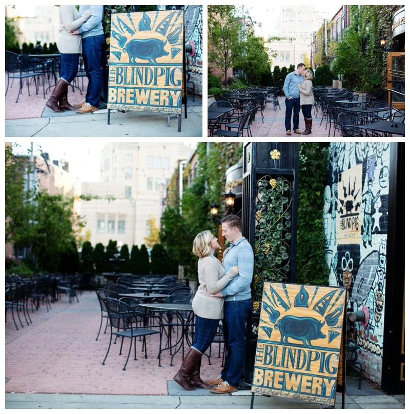 College Sweethearts engagement session in Downtown Champaign, IL Photos