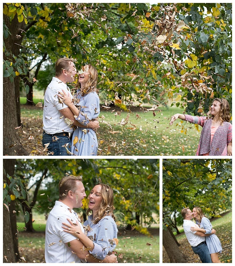 An Engaged Couple and their four girls at the Arboretum in Champaign, IL Photos by Ebby L Photography