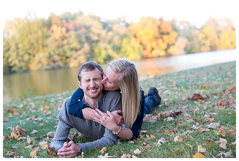 A Beautiful Fall Evening Engagement at Lake of the Woods in Mahomet, IL Photos by Ebby L Photography