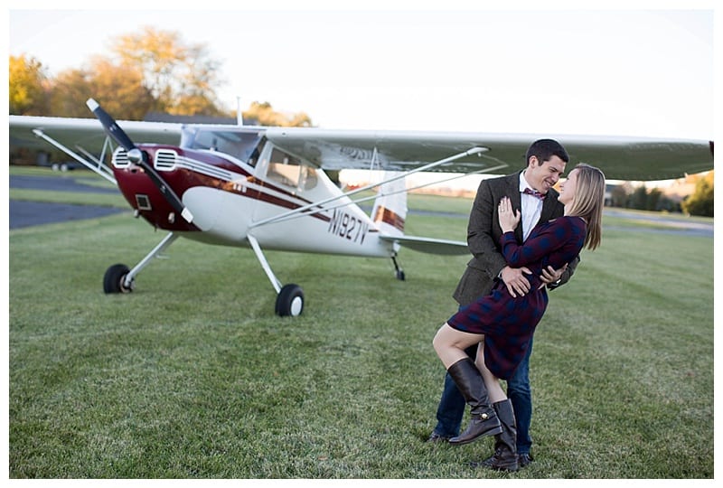 Airplane Enthusiast and his beautiful fiancé in Naperville, IL Engagement Photos  by Ebby L Photography
