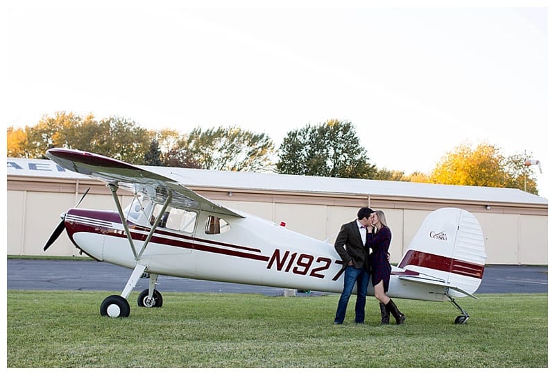 Airplane Enthusiast and his beautiful fiancé in Naperville, IL Engagement Photos  by Ebby L Photography