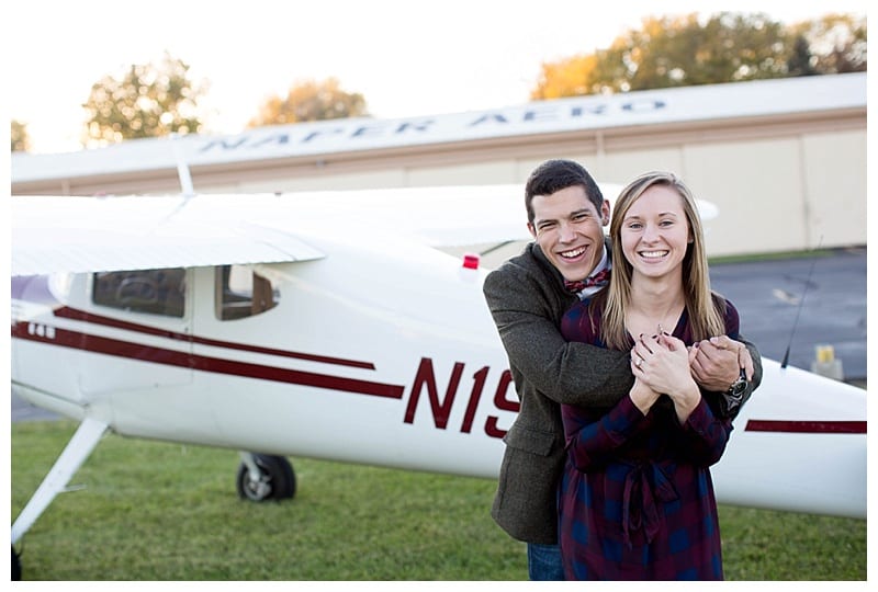 Airplane Enthusiast and his beautiful fiancé in Naperville, IL Engagement Photos  by Ebby L Photography