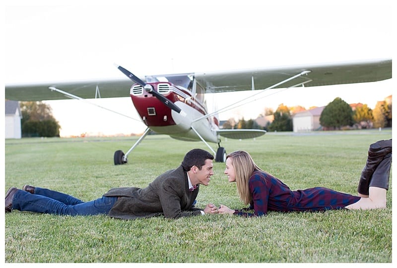 Airplane Enthusiast and his beautiful fiancé in Naperville, IL Engagement Photos  by Ebby L Photography