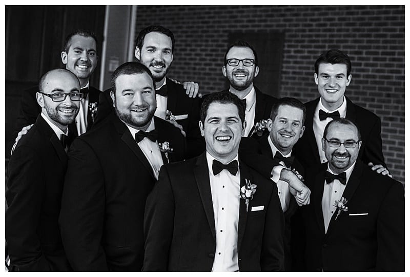 Black tux wedding groomsmen