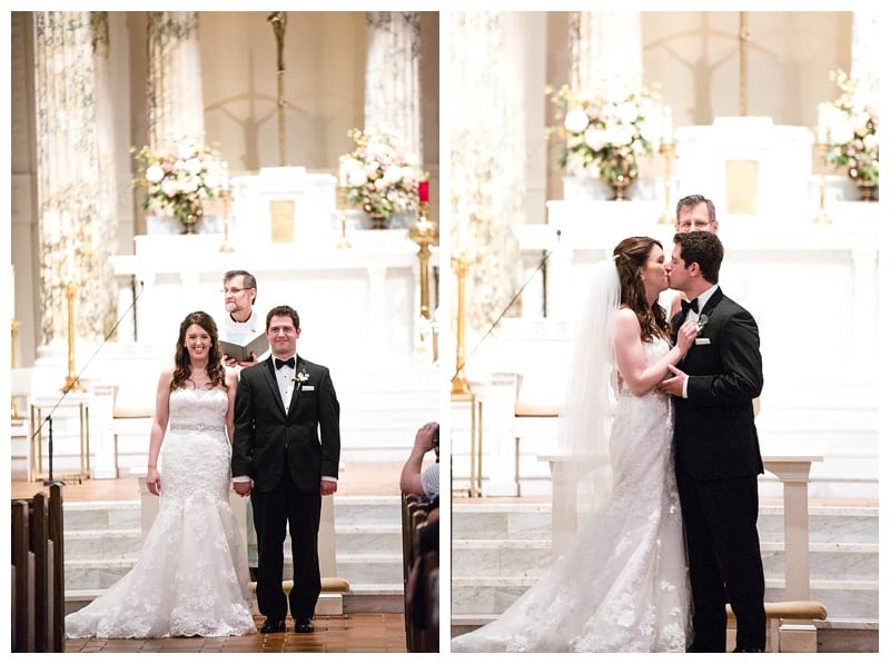 Bride and Groom First Kiss