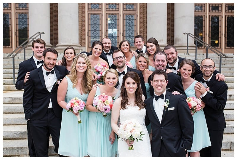 UIUC quad bridal party wedding photos