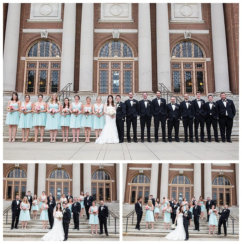 UIUC quad bridal party wedding photos