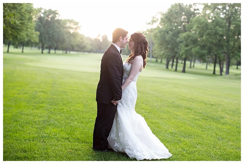 Golden light Golf Course Wedding Photos