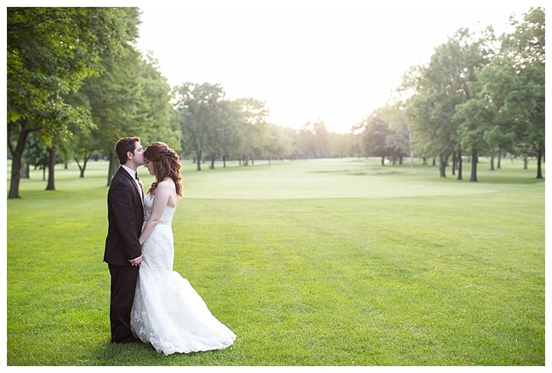 Golden light Golf Course Wedding Photos