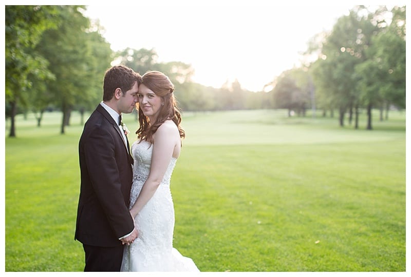 Golden light Golf Course Wedding Photos