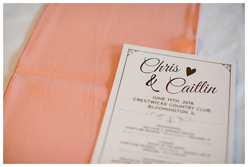 Peach and Tan Wedding Invitation