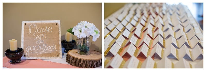 Peach and Tan Reception Decor