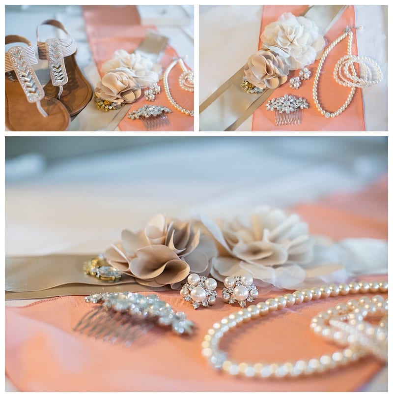 Peach and Tan Wedding Details