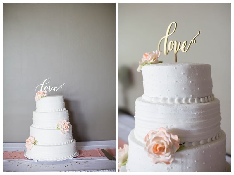 Peach and Tan Love Wedding Cake