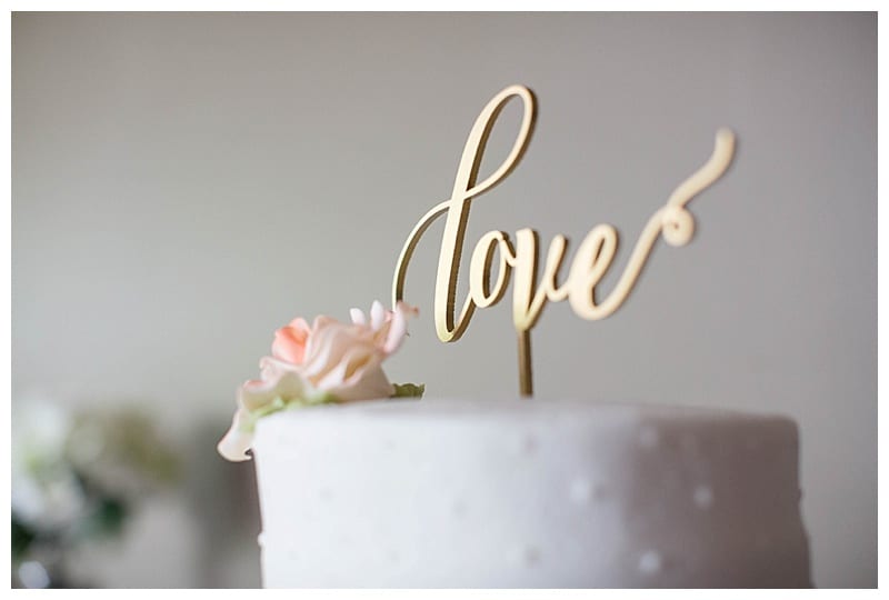Peach and Tan Love Wedding Cake
