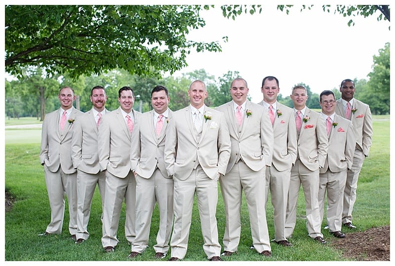 Pink and Tan Groomsmen Photos
