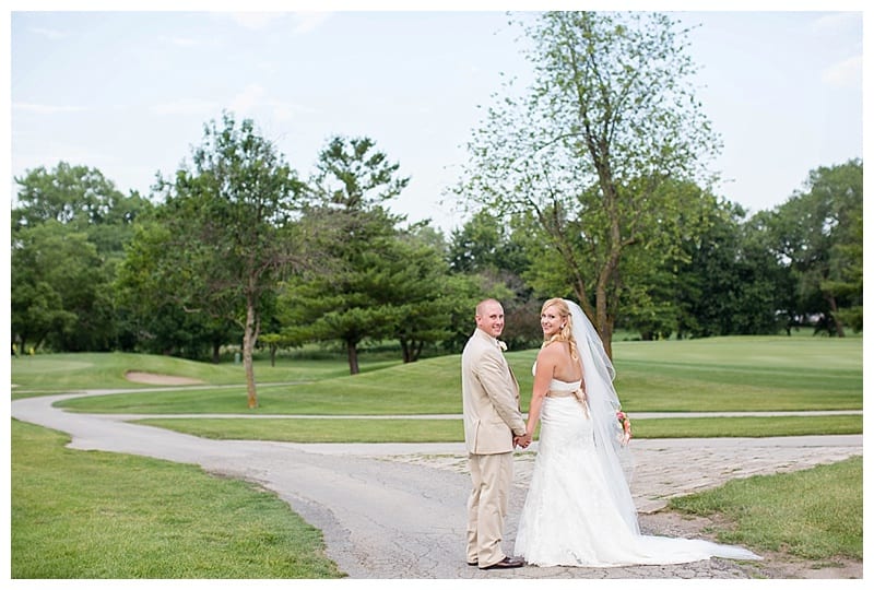 Bride and groom poses