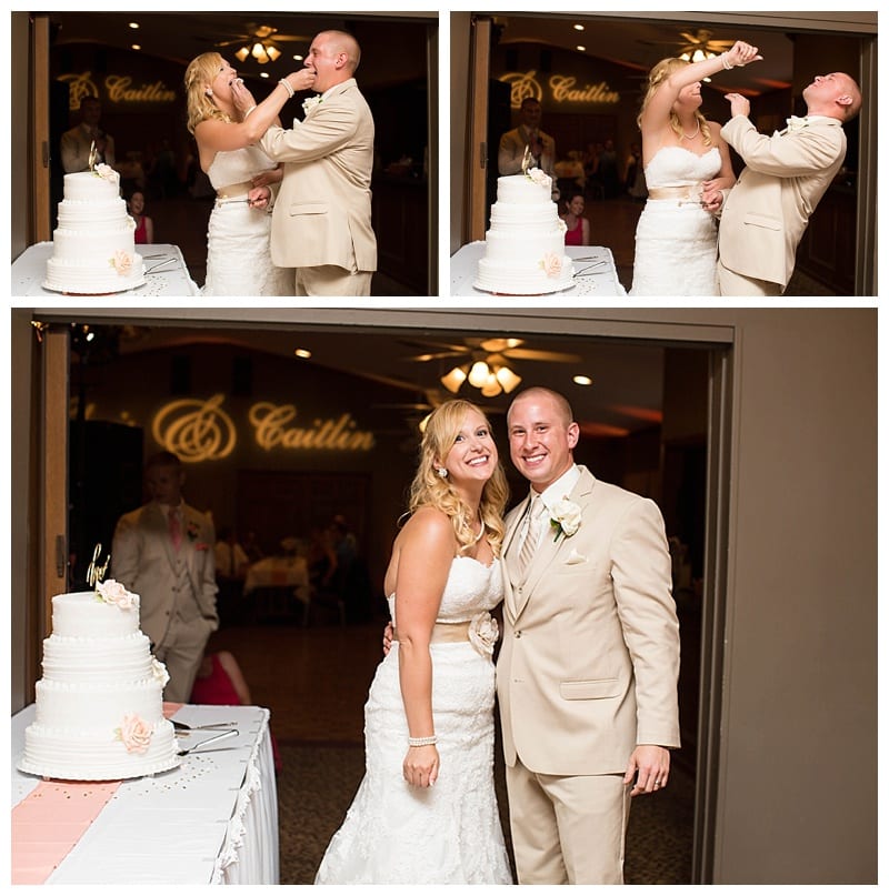 Cake cutting at reception