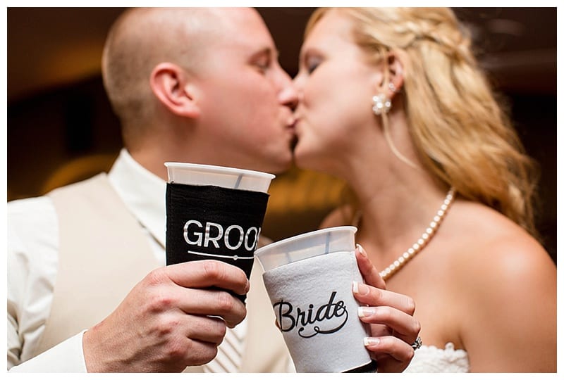 Bride and groom coozies