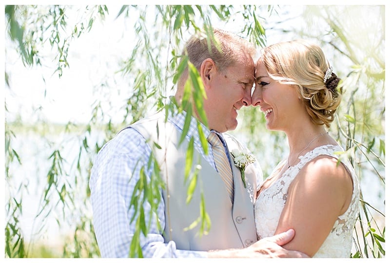 Bride and groom poses