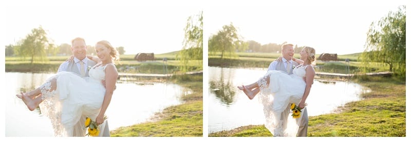 bride carrying groom