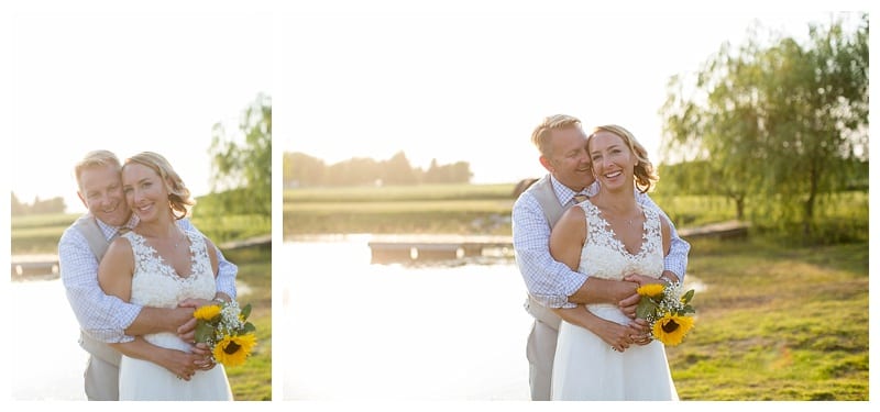 sunset photos bride and groom