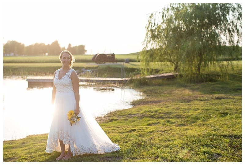 bride in sunset
