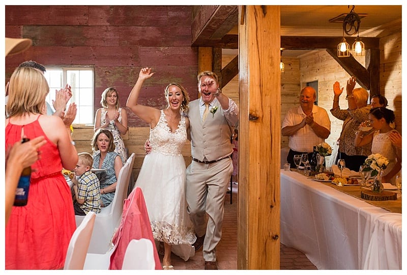 bride and groom reception entrance