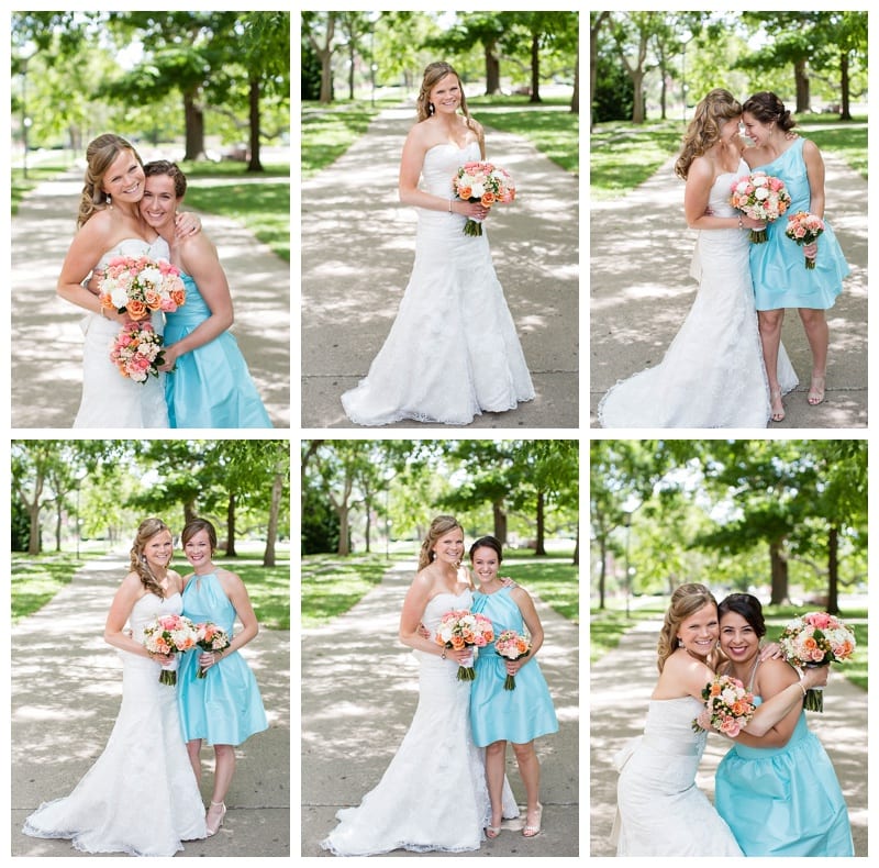 individual with bridesmaids