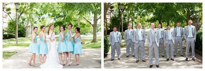 aqua and gray bridal colors
