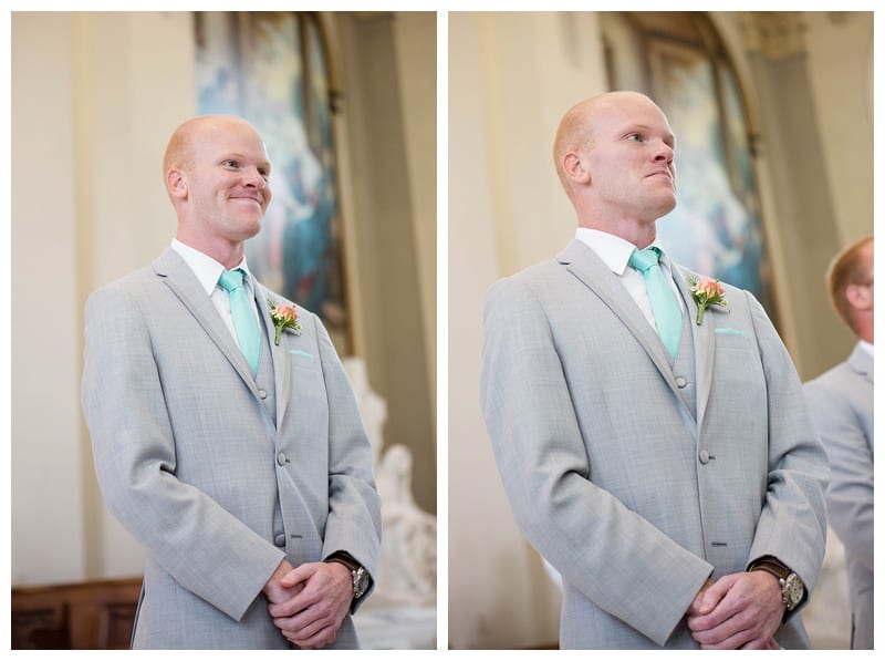 groom seeing bride