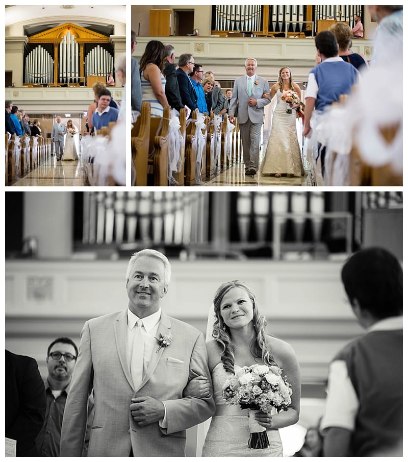 father walking daughter down aisle