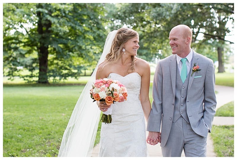 coral and aqua wedding