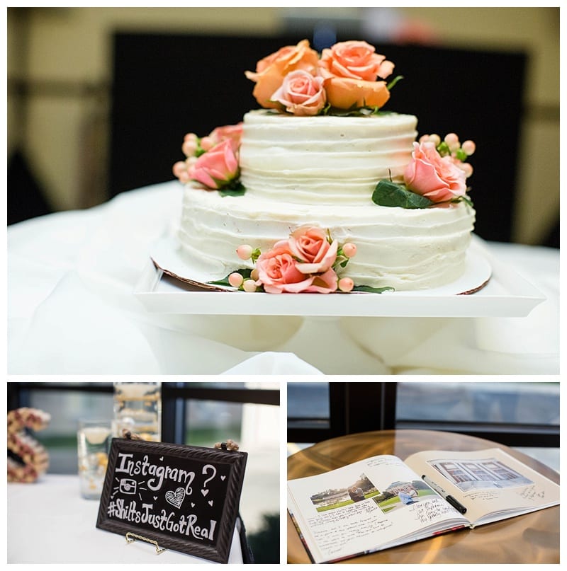 coral wedding cake
