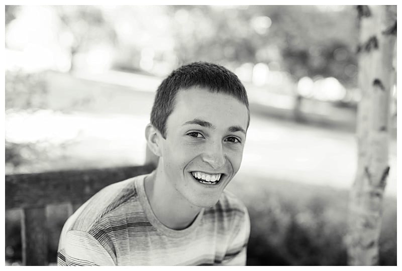 Black and white senior photo