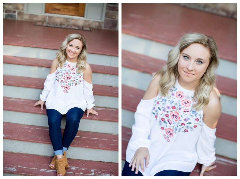 senior girl poses