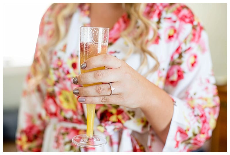 mimosas on bridal morning