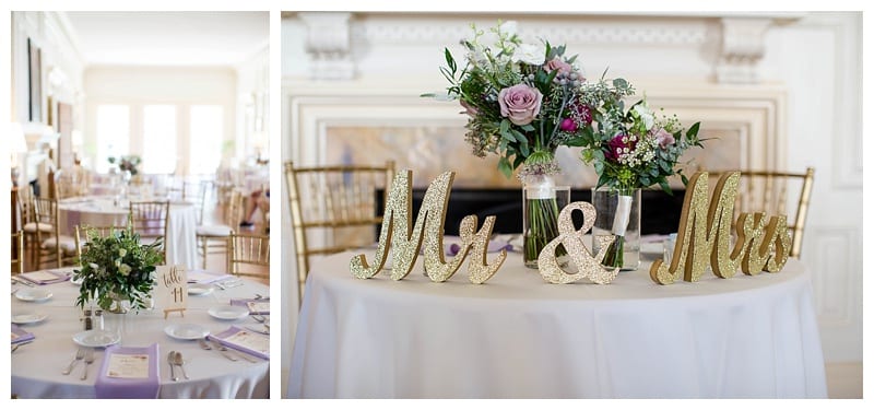 sweetheart table at reception