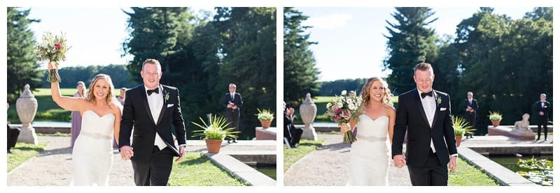 leaving ceremony bride and groom
