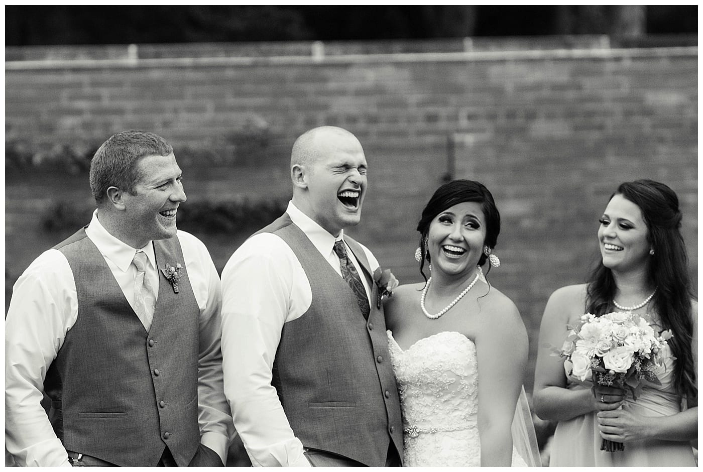 candid bride and groom