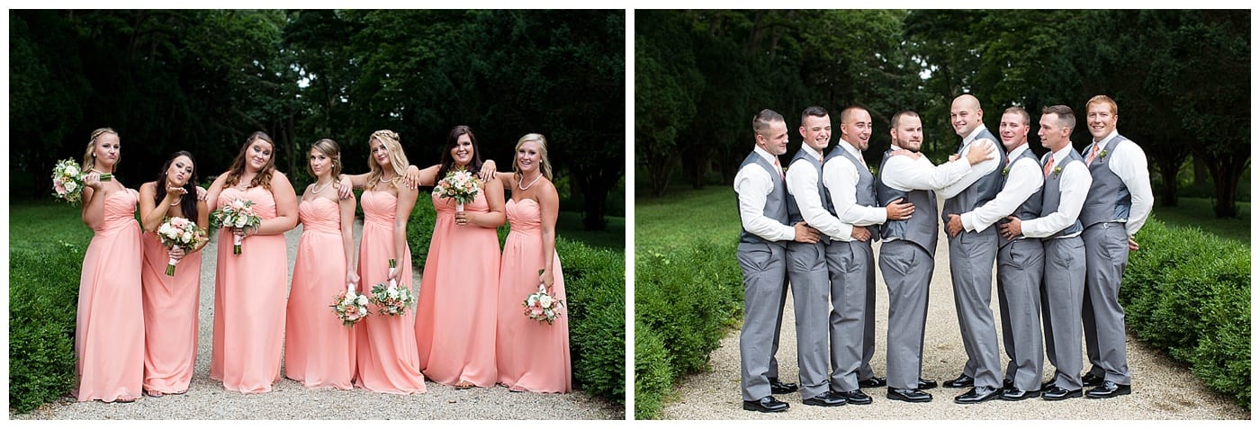 gray and peach wedding