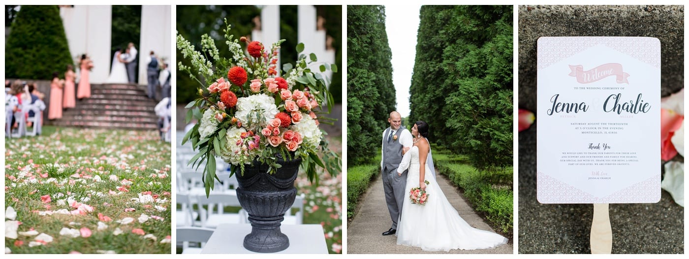 peach wedding details