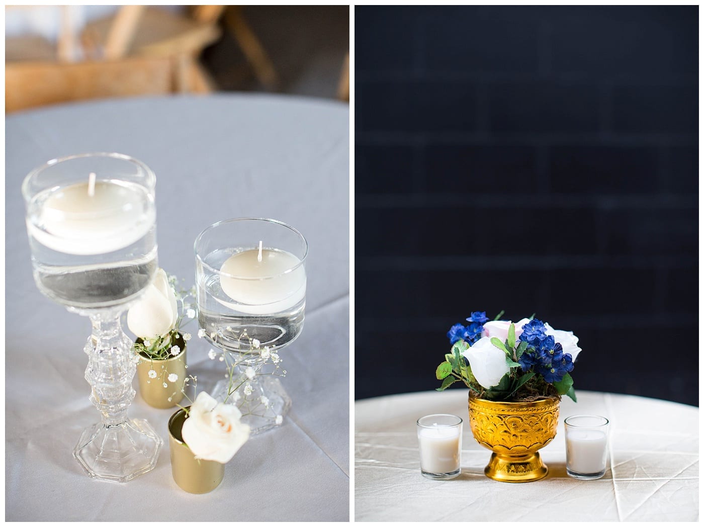 gold and navy reception