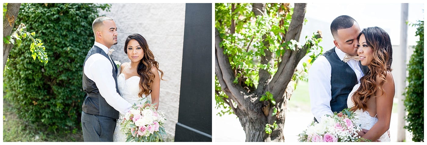 artsy bride and groom