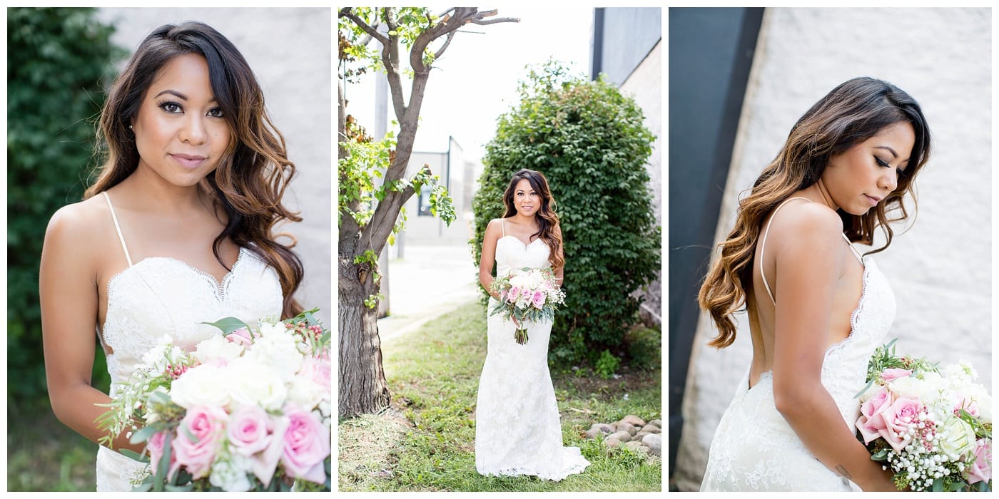 bride poses