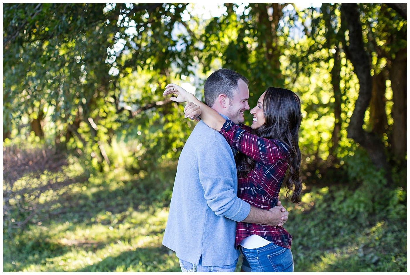 plaid engagement photos